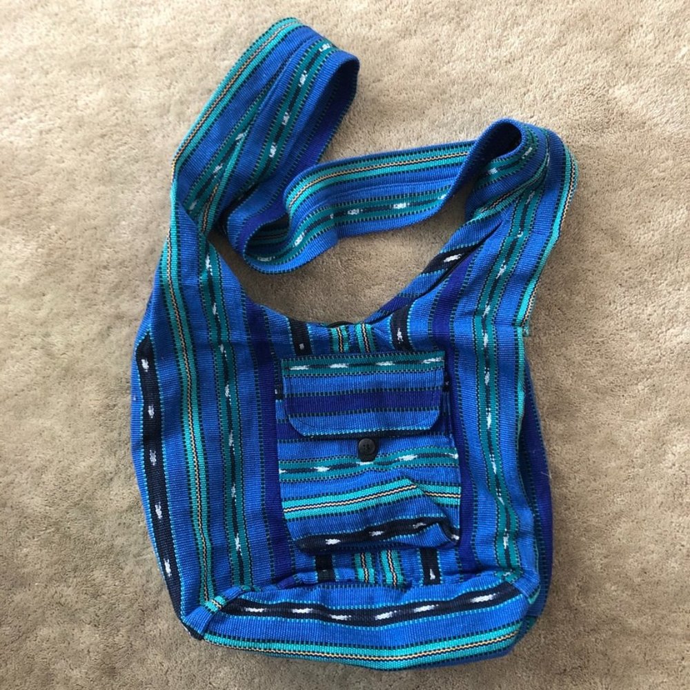 NEW "Boho" Tribal Inspired Print Striped Pattern Lightweight Crossbody Sling Bag